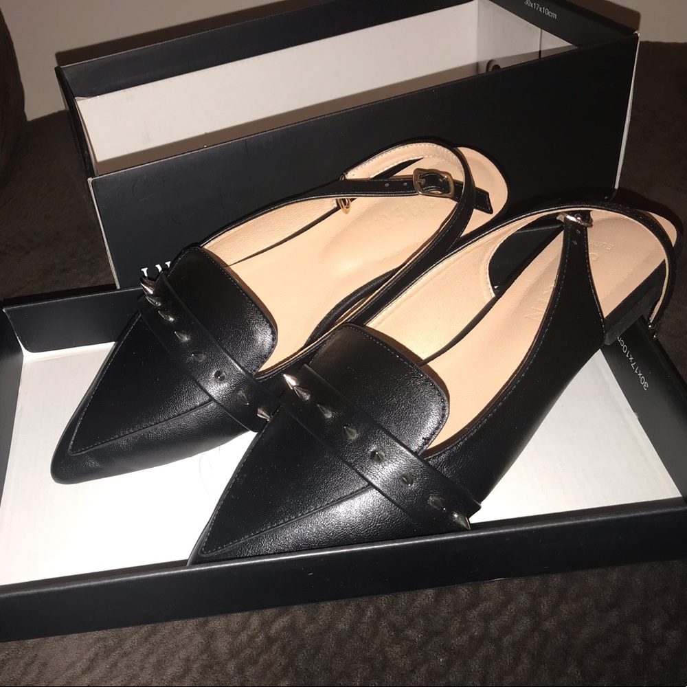 Black sling backs